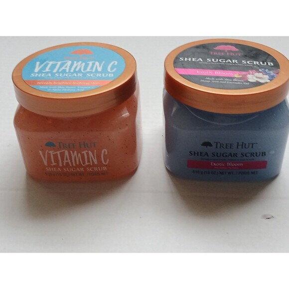 Tree Hut Shea Sugar Scrub- Vitamin C, & Exotic Bloom 18Oz Sealed Set Of 2 - Picture 14 of 16